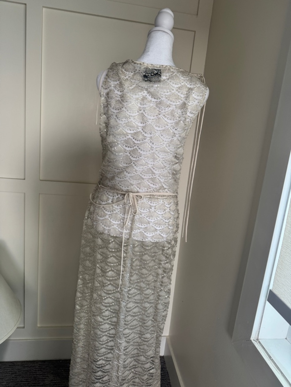 Reformation Champagne Beaded Maxi Dress - Picture 11 of 14